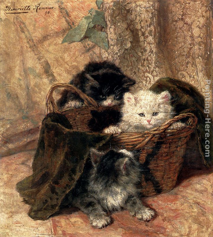 Playtime painting - Henriette Ronner-Knip Playtime art painting